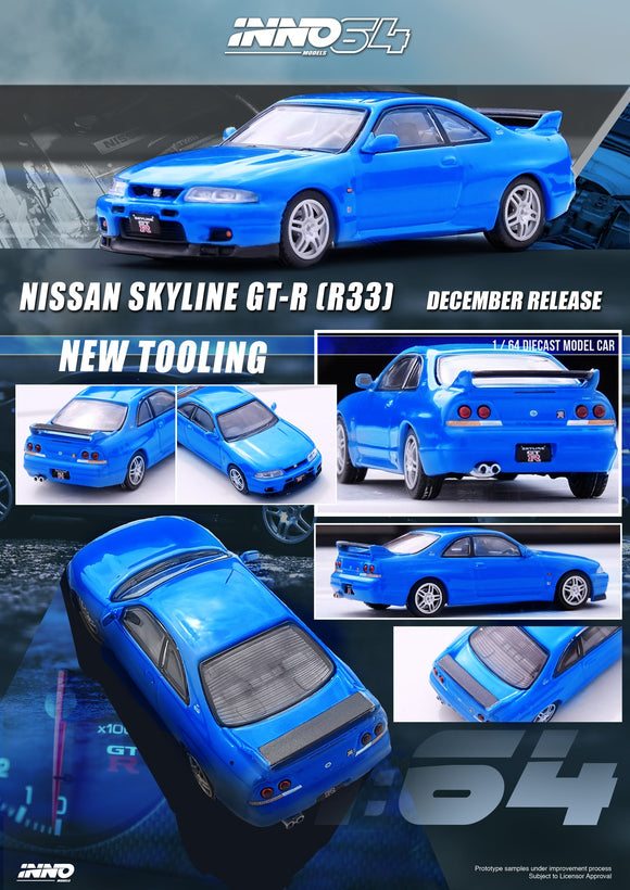 [Second Hand] Nissan Skyline GT-R (R33) Bayside Blue - INNO64 - 1:64
