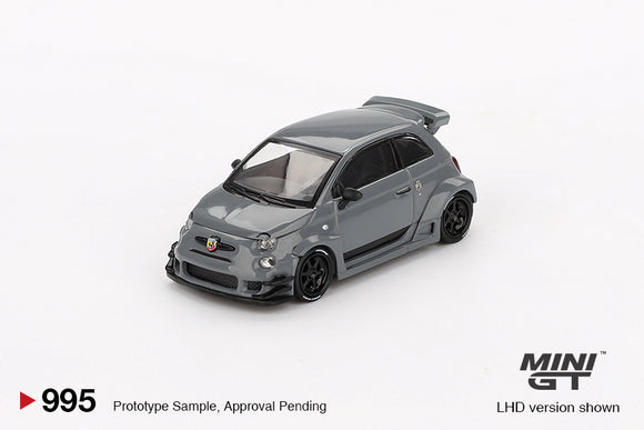 LB-WORKS x Abas Works Abarth 595 (LHD) (Grey) - MINI GT - 1:64