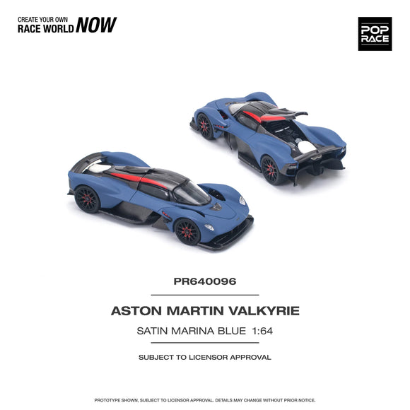 Aston Martin Valkyrie (Satin Marina Blue) - Pop Race - 1:64