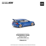 Honda Civic EG6 Pandem (Metallic Blue/Open Hood) - Pop Race - 1:64 Modellauto 1/64