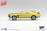 Ford Mustang Boss 302 1969 (Bright Yellow) - MINI GT - 1:64 Modellauto 1/64