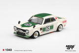Nissan Skyline LB-WORKS "Hakosuka" (White/Green) - MINI GT - 1:64 Modellauto 1/64