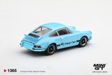 Porsche 911 Carrera RS 2.7 (LHD) (Gulf Blue with Black Livery) - MINI GT - 1:64 Modellauto 1/64