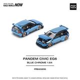 Honda Civic EG6 Pandem (Blue Chrome) - Pop Race - 1:64 Modellauto 1/64