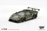 Lamborghini Countach LB-WORKS (LHD) (Army Green) - MINI GT - 1:64 Modellauto 1/64