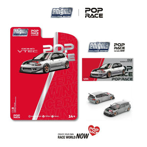 Honda Civic EG6 Pandem (Raw Metal) - Pop Race - 1:64