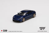 Porsche Taycan Turbo S (LHD) (Gentian Blue Metallic) - MINI GT - 1:64