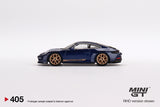 Porsche 911 (992) GT3 Touring (LHD) Gentian Blue - MINI GT - 1:64