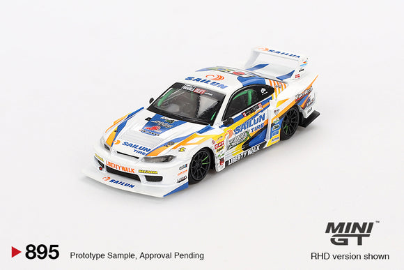 Nissan Silvia (S15) LB-Super Silhouette #555 2023 Formula Drift Japan (RHD) - MINI GT - 1:64