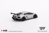 LB Works Lamborghini Aventador Limited Edition Matt Silver (LHD) - MINI GT - 1:64