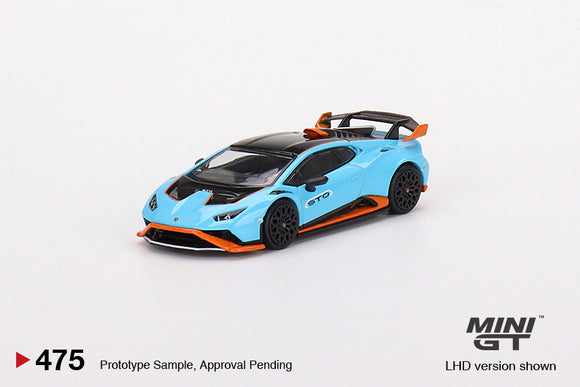 Lamborghini Huracán STO (LHD) (Blu Laufey) - MINI GT - 1:64