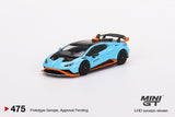 Lamborghini Huracán STO (LHD) (Blu Laufey) - MINI GT - 1:64