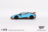 Lamborghini Huracán STO (LHD) (Blu Laufey) - MINI GT - 1:64
