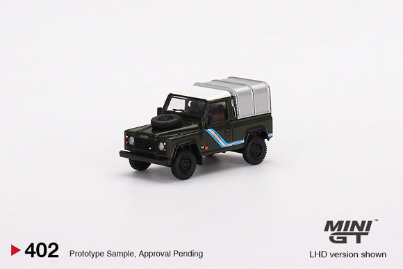 Land Rover Defender 90 Pickup (LHD) (Bronze Green) - MINI GT - 1:64