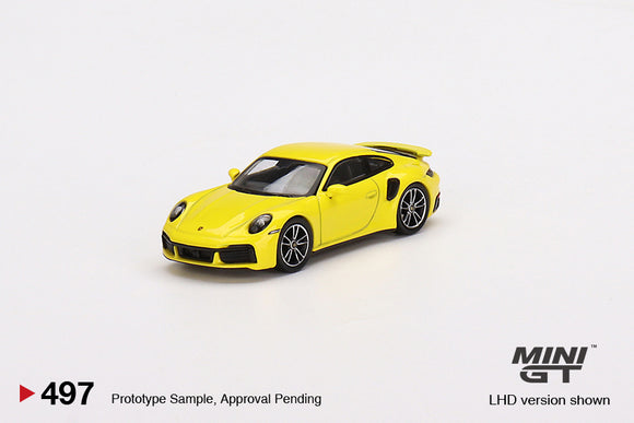 Porsche 911 Turbo S (992) LHD (Racing Yellow) - MINI GT - 1:64