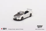 Nissan Skyline GT-R (R34) V-Spec II N1 (RHD) (White) - MINI GT - 1:64