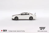Nissan Skyline GT-R (R34) V-Spec II N1 (RHD) (White) - MINI GT - 1:64