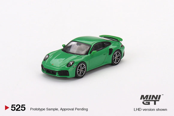 Porsche 911 Turbo S (992) LHD (Python Green) - MINI GT - 1:64