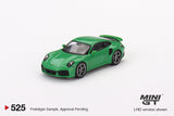 Porsche 911 Turbo S (992) LHD (Python Green) - MINI GT - 1:64