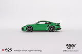 Porsche 911 Turbo S (992) LHD (Python Green) - MINI GT - 1:64