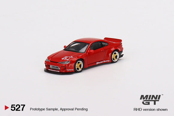 Nissan Silvia (S15) Rocket Bunny (RHD) (Red) - MINI GT - 1:64