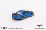 Nissan Skyline GT-R (R34) Top Secret (RHD) (Bayside Blue) - MINI GT - 1:64