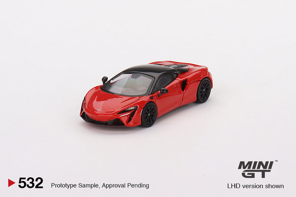 McLaren Artura (RHD) (Vermillion Red) - MINI GT - 1:64