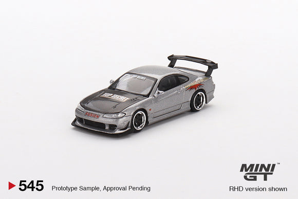 Nissan Silvia Top Secret (S15) (RHD) (Silver) - MINI GT - 1:64