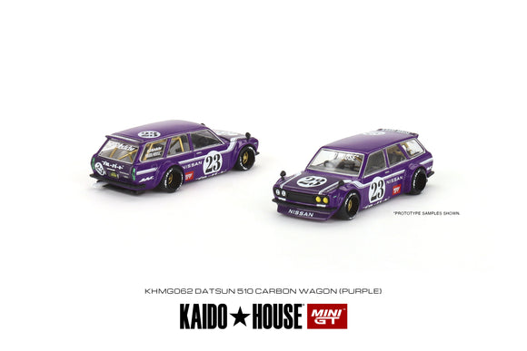 Datsun KAIDO 510 Wagon Carbon Fiber V1 (Violett) - MINI GT - 1:64