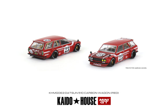 Datsun KAIDO 510 Wagon Carbon Fiber V2 (Rot) - MINI GT - 1:64