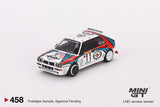 Lancia Delta HF Integrale Evoluzione 1992 Rally MonteCarlo Martini Racing 4 Cars Set - MINI GT - 1:64