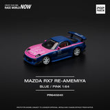 Mazda RX7 (FD) RE-Amemiya Widebody (Blue/Pink) - Pop Race - 1:64 Modellauto 1/64