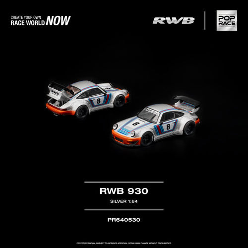 [Preorder] RWB 930 (Silver) - Pop Race - 1:64