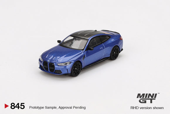 BMW M4 Competition (LHD) (Portimao Blue) - MINI GT - 1:64