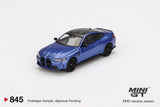 BMW M4 Competition (LHD) (Portimao Blue) - MINI GT - 1:64