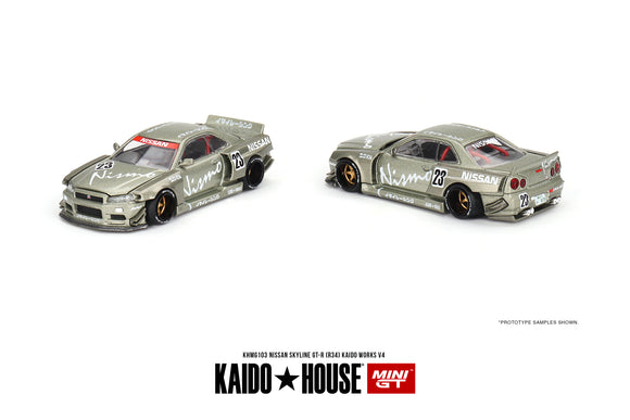Nissan Skyline GT-R (R34) Kaido Works V4 - MINI GT - 1:64