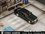 Mercedes-Benz W140 S600 (Dunkel Grün) - Street Weapon - 1:64