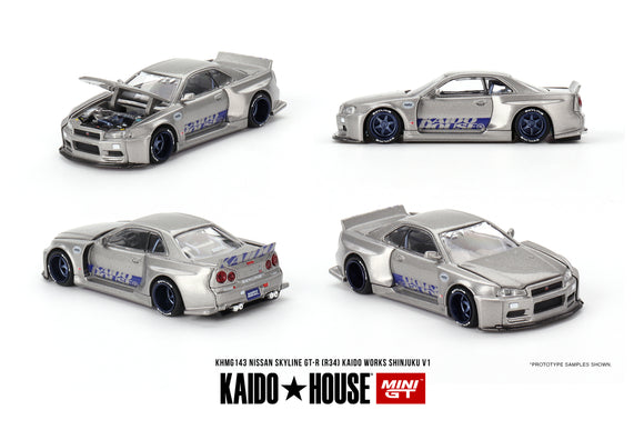 Nissan Skyline GT-R (R34) Kaido Works Shinjuku V1 - MINI GT - 1:64