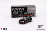 Porsche 911 Carrera RS 2.7 (Black with Red Livery) (LHD) - MINI GT - 1:64