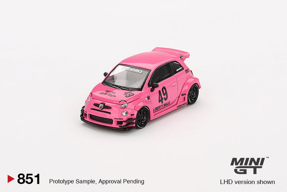 LB-WORKS x Abas Works Abarth 595 (LHD) (Pink) - MINI GT - 1:64
