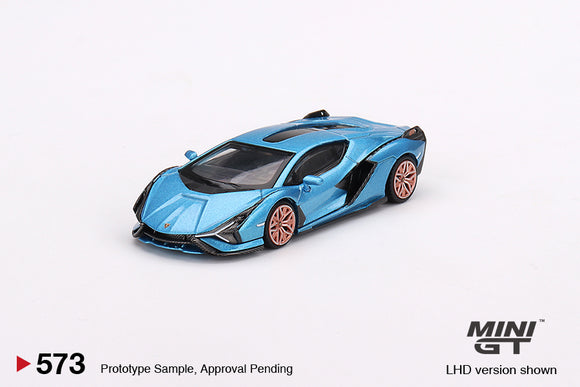 Lamborghini Sián FKP 37 (LHD) (Blu Aegir) - MINI GT - 1:64