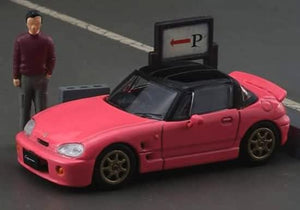 Suzuki Cappuccino ID with figure (RHD) (Pink) - BM Creations - 1:64