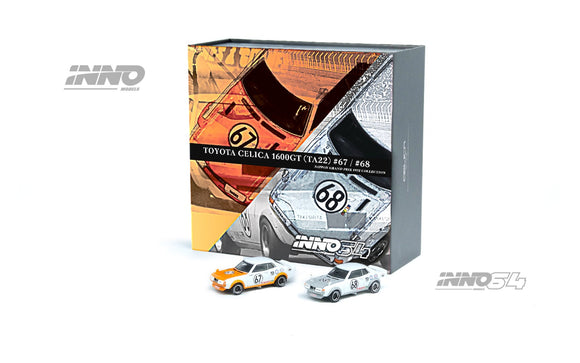 Toyota Celica 1600GT (TA22) #67 & #68 Nippon Grand Prix 1972 Box Set Collection - INNO64 - 1:64