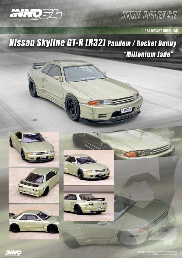 Nissan Skyline GT-R (R32) Pandem/Rocket Bunny (Millenium Jade) - INNO64 - 1:64