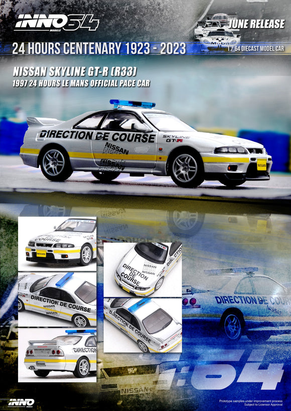 Nissan Skyline GT-R (R33) 24 Hours Le Mans Official Pace Car 1997 - INNO64 - 1:64
