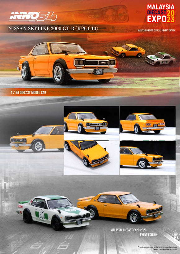 Nissan Skyline 2000 GT-R (KPGC10) (Orange) - INNO64 - 1:64