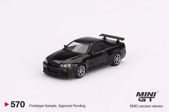 Nissan Skyline GT-R (R34) V-Spec (RHD) (Black Pearl) - MINI GT - 1:64