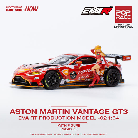 Aston Martin Vantage GT3 Eva RT Production Model-02 mit Figur - Pop Race - 1:64