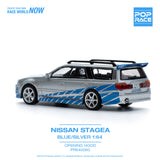 Nissan Stagea R34 (Blue/Silver) - Pop Race - 1:64