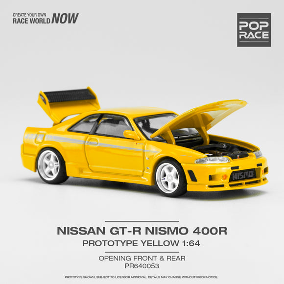 Nissan Skyline GT-R (R33) Nismo 400R (Yellow) - Pop Race - 1:64